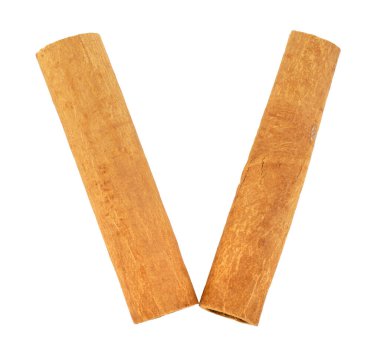 Tarçın çubukları, Roma rakamı beş konsept, beyaz arka planda izole edilmiş..