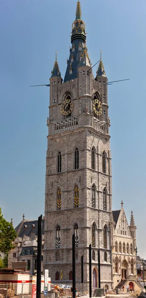 Gent Belgien Juli 2010 Het Belfort Van Gent Glockenturm Von — Stockfoto