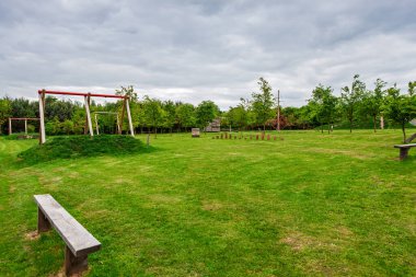 Tafflands Adventure Playground, Rolleston-on-Dove, United Kingdom.  Public Park and playground with flying fox, zipline, and swings.