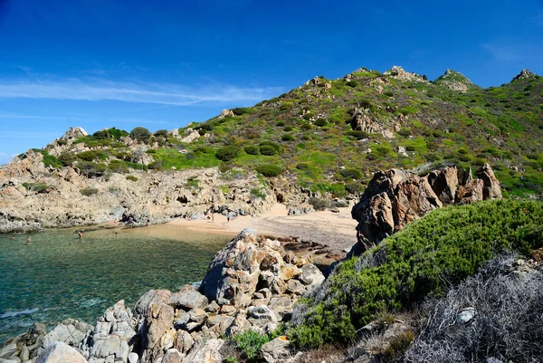 Widok Plażę Cala Faa Jej Wybrzeża — Zdjęcie stockowe