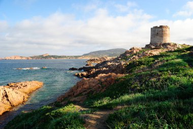 The coast of Isola Rossa and the Aragonese tower