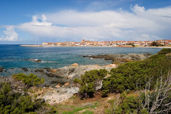 stock image The coast between Li Feruli and Isola Rossa, in background Isola Rossa