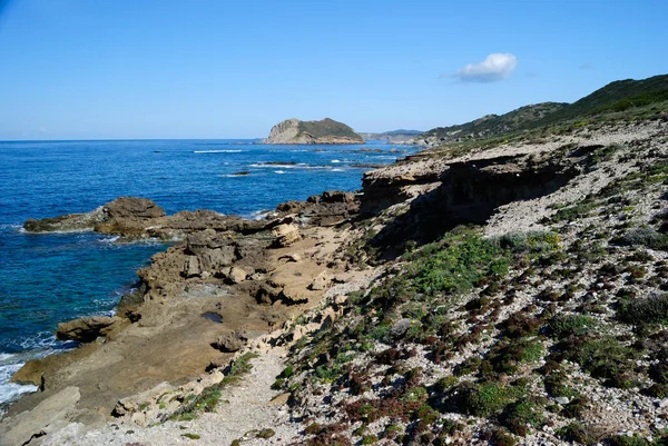 Wybrzeże Nurra Między Cala Unia Isola Dei Porri — Zdjęcie stockowe