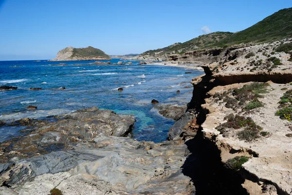 Wybrzeże Nurra Między Cala Unia Isola Dei Porri — Zdjęcie stockowe