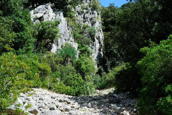 Monte Tiscali Óvodai Faluba Doloverre Kanyonba — Stock Fotó