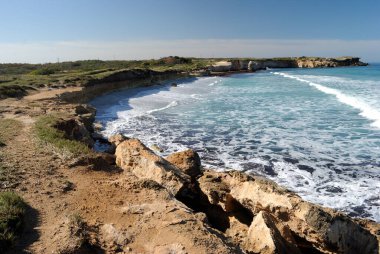 San Vero Milis 'teki S' Anea Scoada sahili ve plajı.