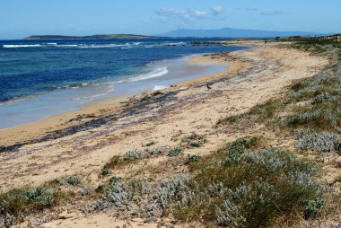 Cabras 'taki Portu S' Uedda plajı.