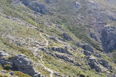 Panoramic views from the path to Punta La Marmora, in the Gennargentu mountains clipart