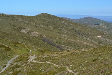 Panoramic views from the path to Punta La Marmora, in the Gennargentu mountains clipart