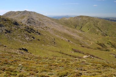 Gennargentu dağlarındaki Punta La Marmora yolundan panoramik manzara