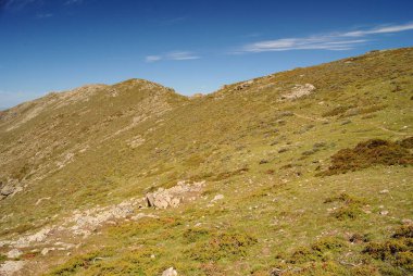 Gennargentu dağlarındaki Punta La Marmora yolundan panoramik manzara