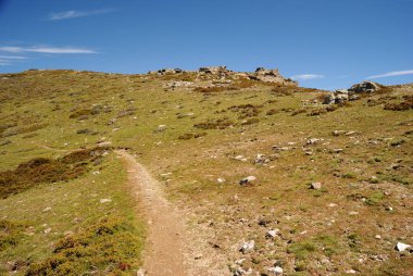 Gennargentu dağlarındaki Punta La Marmora yolundan panoramik manzara