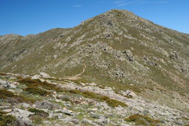 Panoramic views from the path to Punta La Marmora, in the Gennargentu mountains, view of Arcu Gennargentu and Punta Paulinu clipart