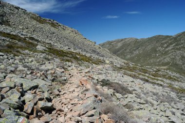 Gennargentu dağlarındaki Punta La Marmora yolundan panoramik manzara