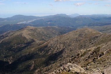 Panoramic views from the path to Punta La Marmora, in the Gennargentu mountains clipart