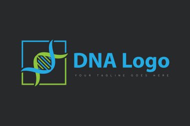 Genetik DNA logosu ve ikonun çizimi bilim, araştırma, teknoloji ve biyoloji simgesi için iyidir