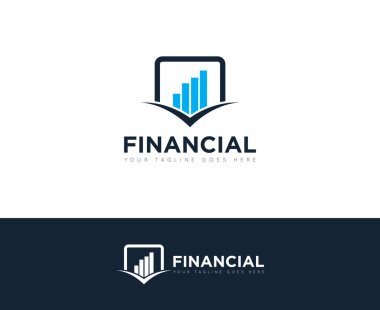 Finans logosu ve mali yönetim yatırım simgesi tasarım vektörü