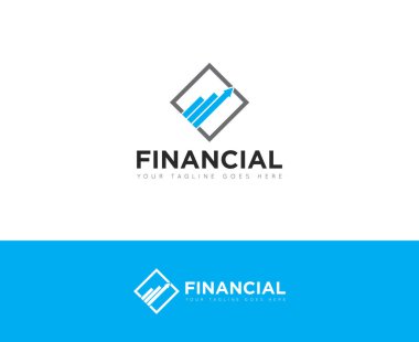 Finans logosu ve mali yönetim yatırım simgesi tasarım vektörü