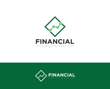 Finans logosu ve mali yönetim yatırım simgesi tasarım vektörü