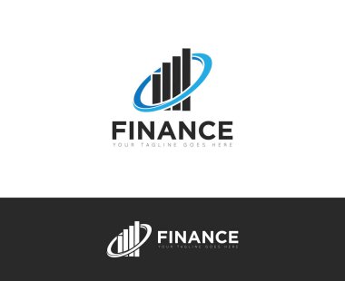 Finans logosu ve mali yönetim yatırım simgesi tasarım vektörü