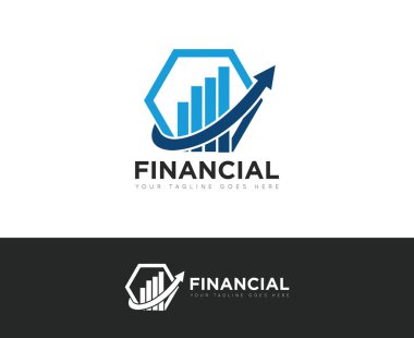 Finans logosu ve mali yönetim yatırım simgesi tasarım vektörü