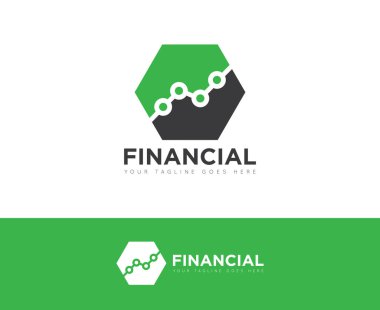 Finans logosu ve mali yönetim yatırım simgesi tasarım vektörü