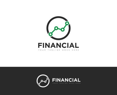 Finans logosu ve mali yönetim yatırım simgesi tasarım vektörü