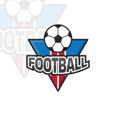 Futbol şampiyonası logosu ve futbol ikonu vektör çizim şablonu