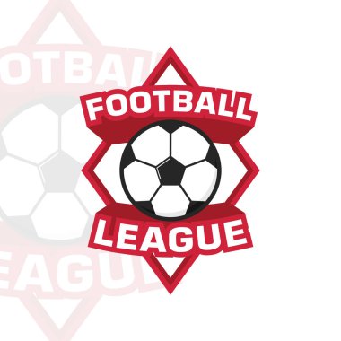 Futbol şampiyonası logosu ve futbol ikonu vektör çizim şablonu