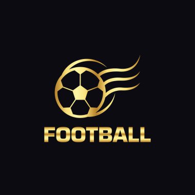 Futbol şampiyonası logosu ve futbol ikonu vektör çizim şablonu