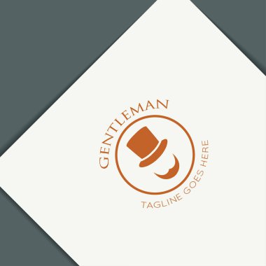 Amerikan beyefendi logosu ve resim tasarımı şablonlu ikon vektörü