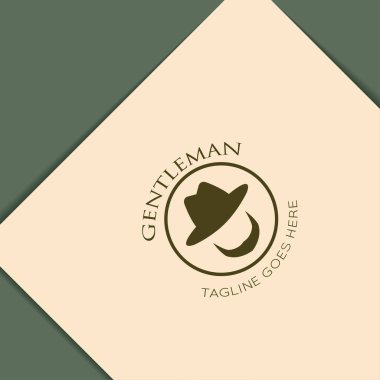 Amerikan beyefendi logosu ve resim tasarımı şablonlu ikon vektörü