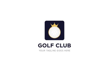 Golf kulübü logosu ve ikon rozet şekli vektör çizim şablonu