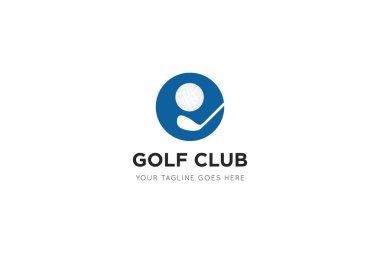 Golf kulübü logosu ve ikon rozet şekli vektör çizim şablonu