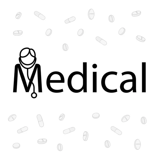 医療という言葉の概念的なグラフィックの精緻化 ベクトルイラスト — ストックベクタ