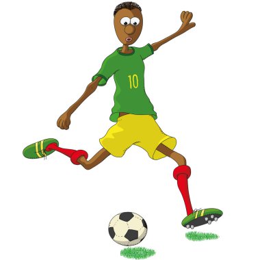 Senegal futbolcusu topa vuruyor