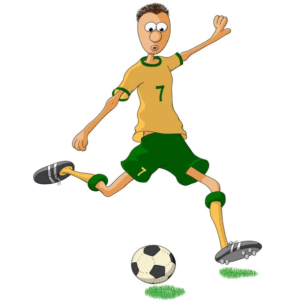 Футболист Австралии Пинает Мяч — стоковый вектор