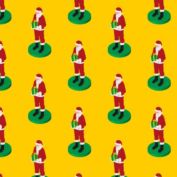 Kerstman Achtergrond Met Naadloos Patroon Herhalende Vector Illustratie — Stockvector