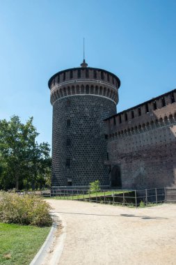 Castello Sforzesco, Milano 'da, İtalya, Avrupa' nın dışında.