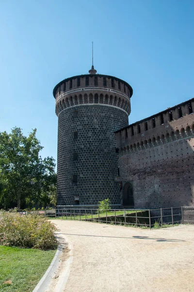 Castello Sforzesco Milano Esterno Della Fortezza Italia Europa — Foto Stock