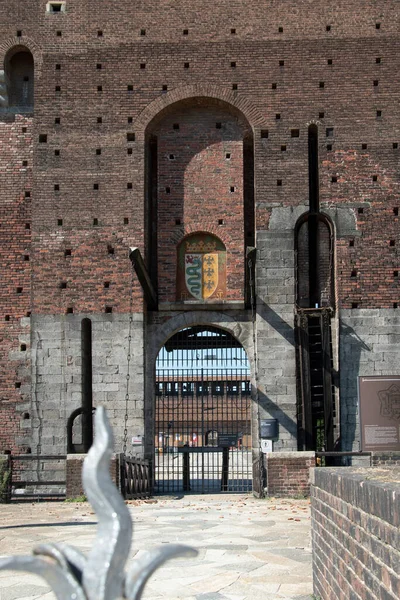 Castello Sforzesco Milão Exterior Fortaleza Itália Europa — Fotografia de Stock