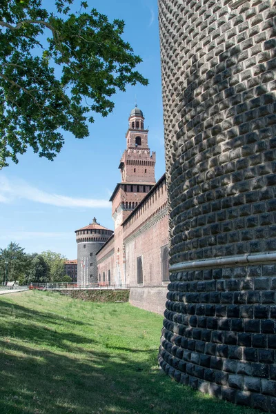 Castello Sforzesco Milaan Buitenkant Van Het Fort Italië Europa — Stockfoto