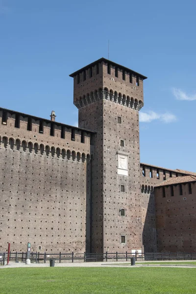 Castello Sforzesco Mediolanie Wnętrze Twierdzy Włochy Europa — Zdjęcie stockowe