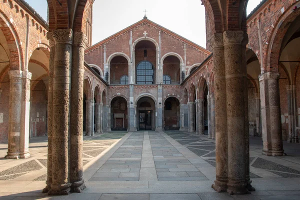 Sant Ambrogio Bazilikası Milano Talya Avrupa Daki Antik Kilise — Stok fotoğraf