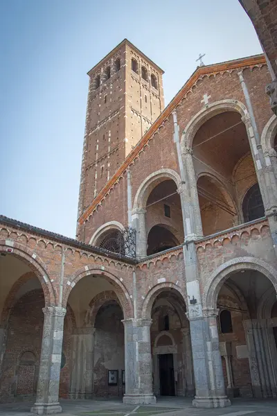 Basílica Sant Ambrogio Antiga Igreja Milão Itália Europa — Fotografia de Stock