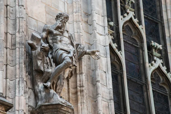 Detail Dari Katedral Milan Gereja Katedral Kuno Pusat Milan Italia — Stok Foto