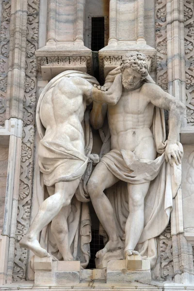 Milan Katedrali Nin Detayları Milano Talya Avrupa Nın Merkezindeki Antik — Stok fotoğraf