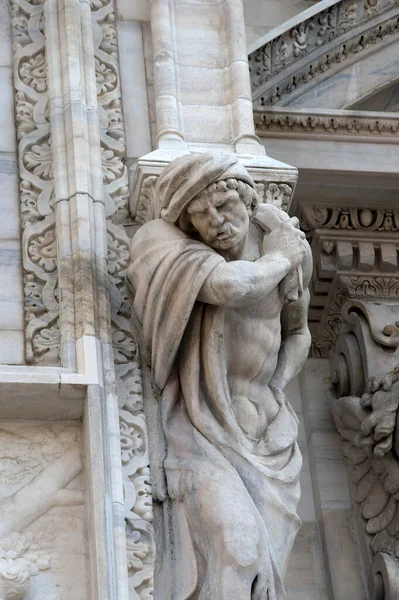 Dettaglio Duomo Milano Antica Chiesa Cattedrale Nel Centro Milano Italia — Foto Stock
