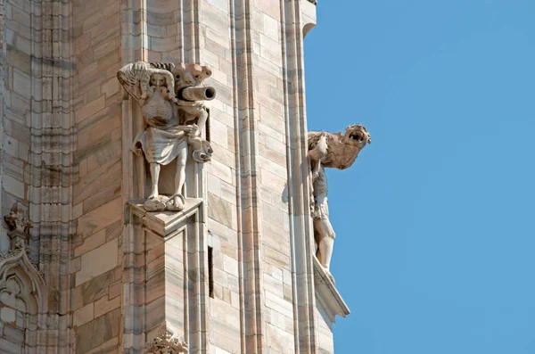 Detalhe Catedral Milão Antiga Igreja Catedral Centro Milão Itália Europa — Fotografia de Stock