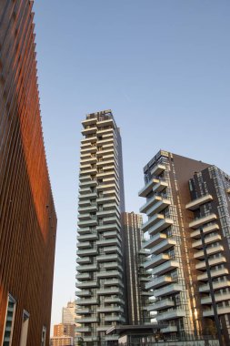 Milano 'daki modern gökdelenler, Porta Nuova bölgesi, İtalya